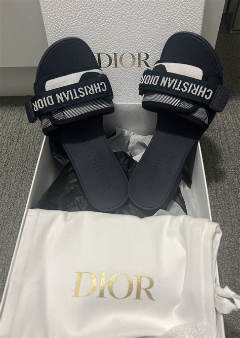 dior revolution slides blue|christian dior evolution slides.